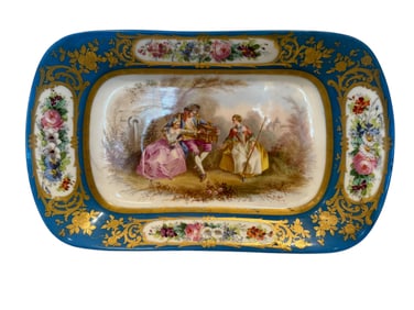 19th Century Hand Painted Sevres Style Porcelain Decorative Plates