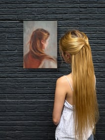 Back Portrait of a Young Woman By Anna Madia, Paris
