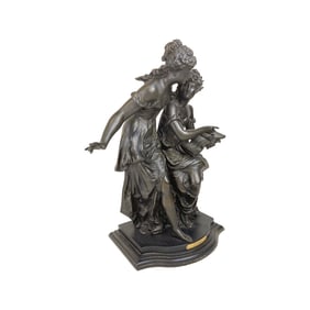 Patinated Bronze Group Mounted Wooden Base