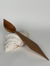 A Persian Qajar Hand Carved Wooden Sherbet Spoon. Iran, Circa 1880
