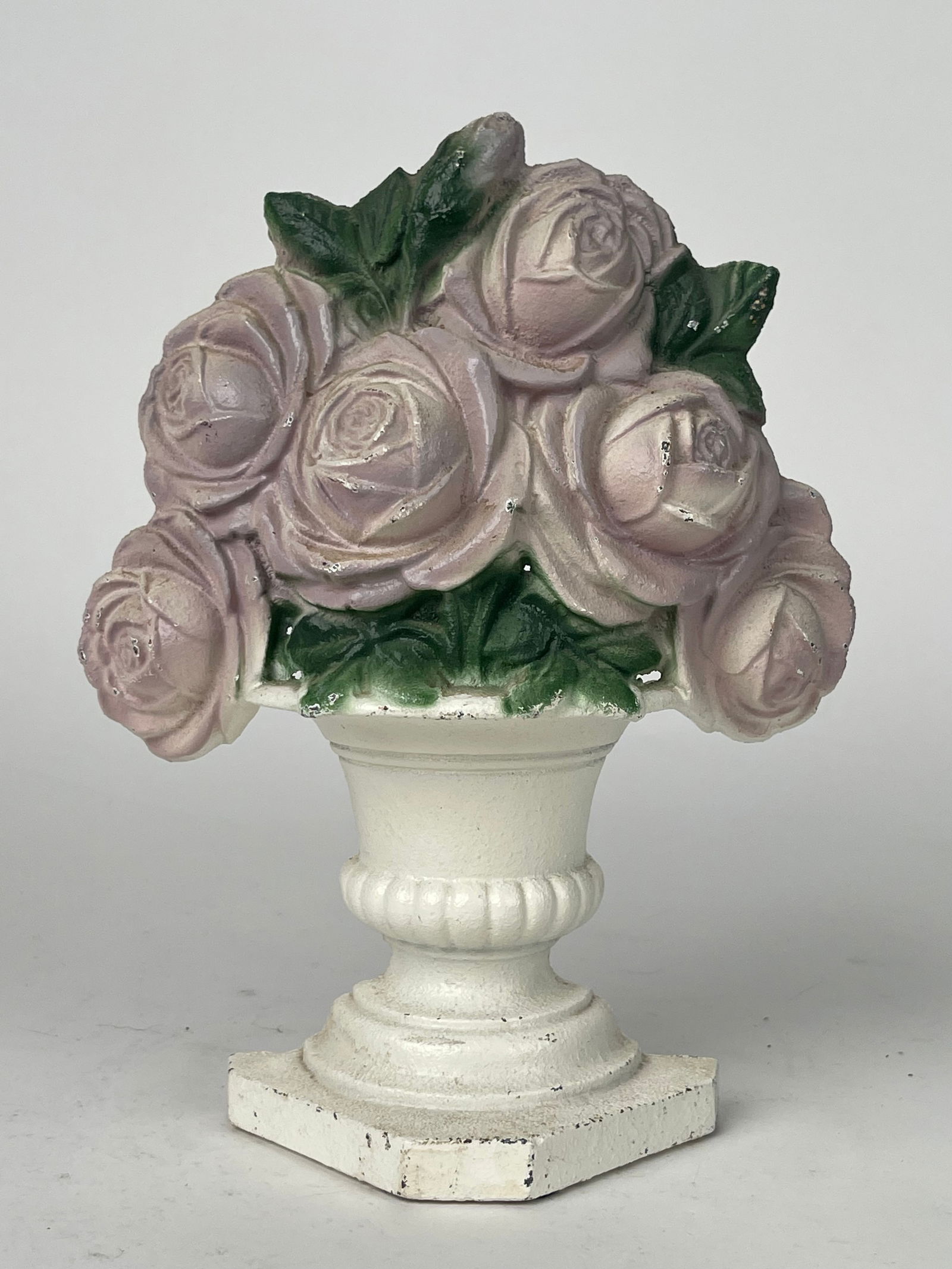 Bouquet Flower Lavender Rose Cast Iron Door Stop