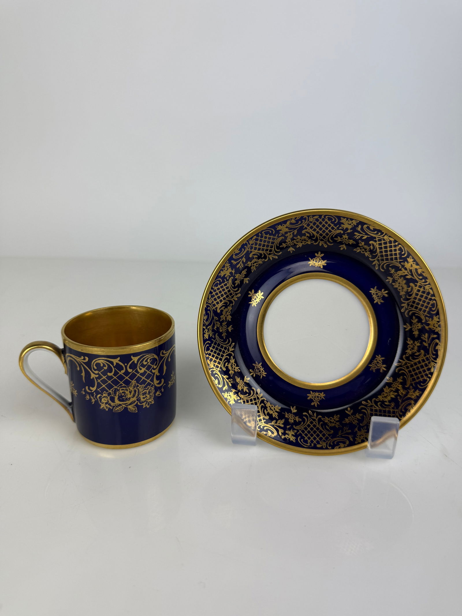 19th Century Royal Vienna Style Cup & Saucer: 19th Century Royal Vienna Style Cup & Saucer. 4-1/2 x 2-1/2