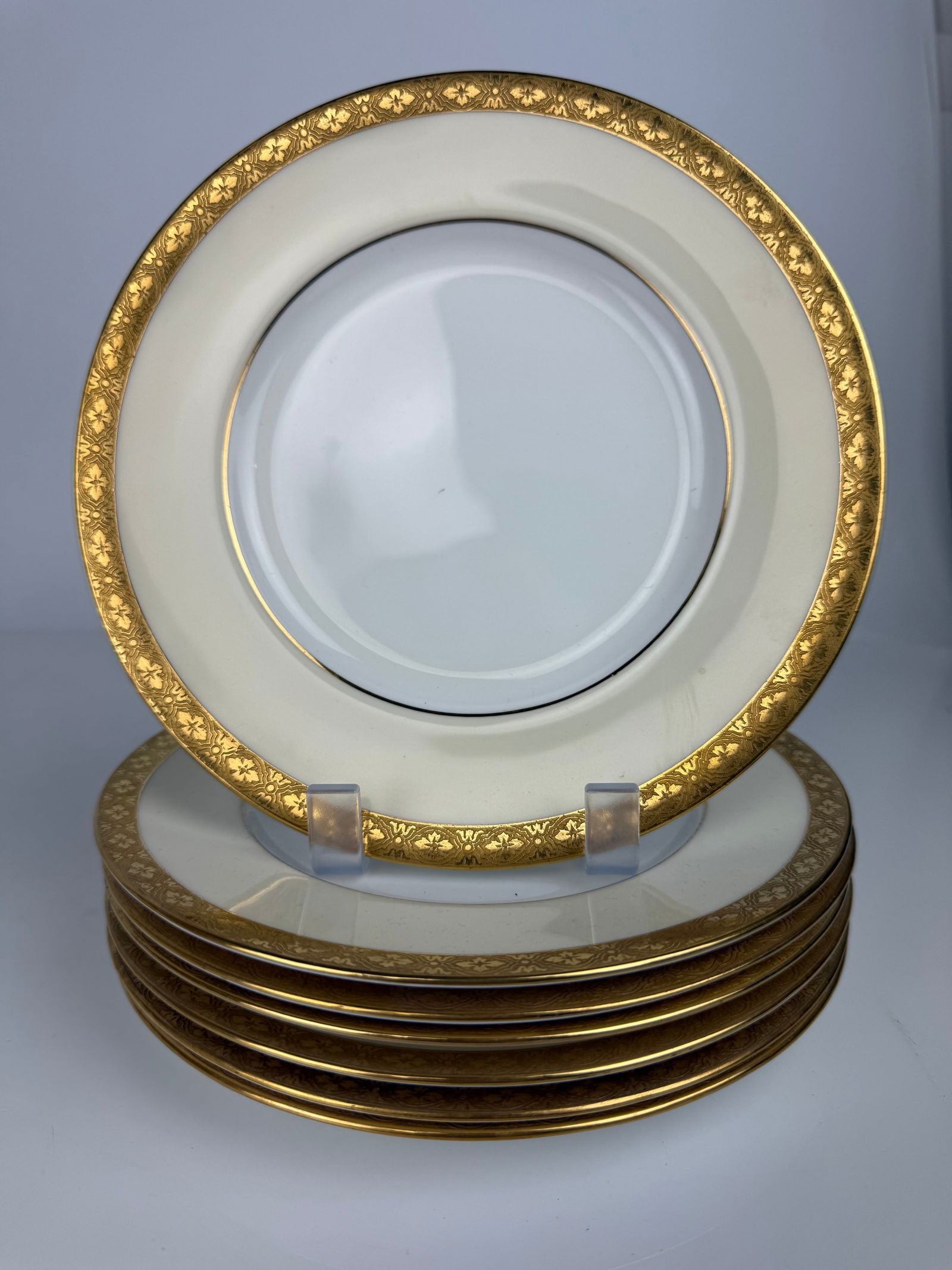 Tiffany & Co. Gilded Serving Plates By Minton: Tiffany & Co. Gilded Serving Plates By Minton. D: 7-3/4”