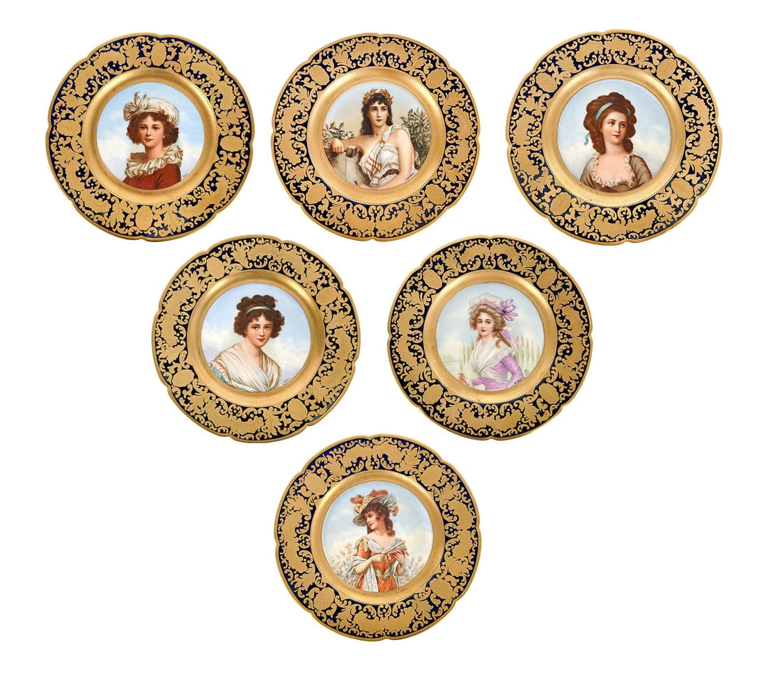 Set Of 6 Limoges Porcelain Cabinet Plates, France, Circa 1900: Set Of 6 Limoges Hand-Painted Details Porcelain Cabinet Plates, France, Circa 1900 D: 9.50" Limoges porcelain is hard-paste porcelain produced by factories in and around the city of Limoges, France be