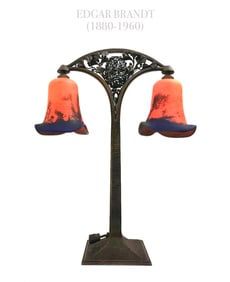 Edgar Brandt & Daum Table Lamp