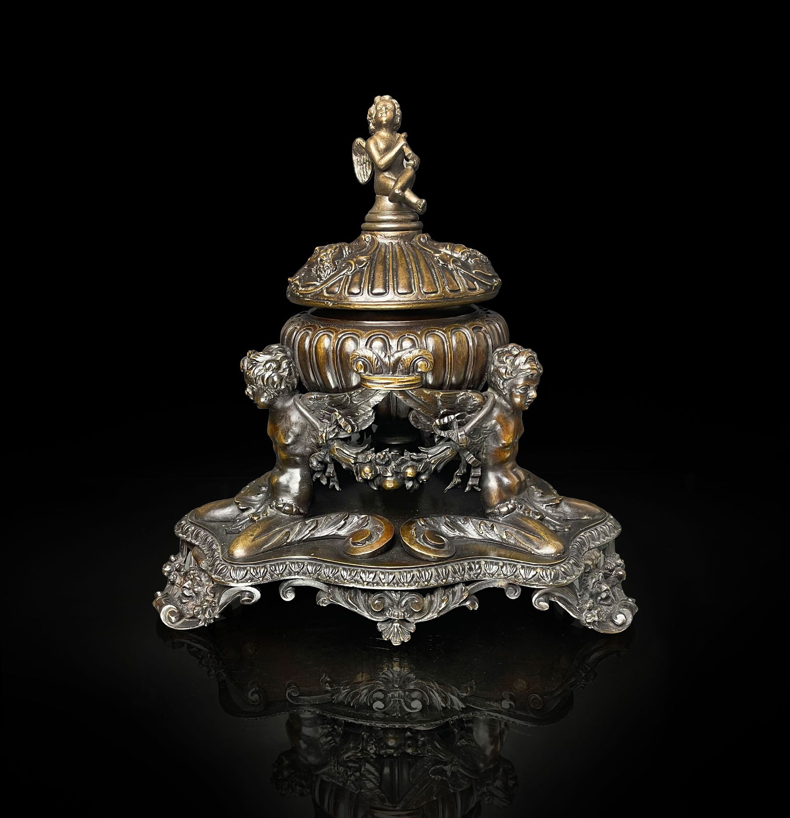 A Caldwell & Co. Renaissance Style Bronze Inkwell (1 of 7)