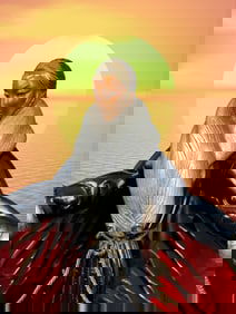 Authentic Limited Edition Enameled Bronze Sculpture Of A Standing Lady By Erte