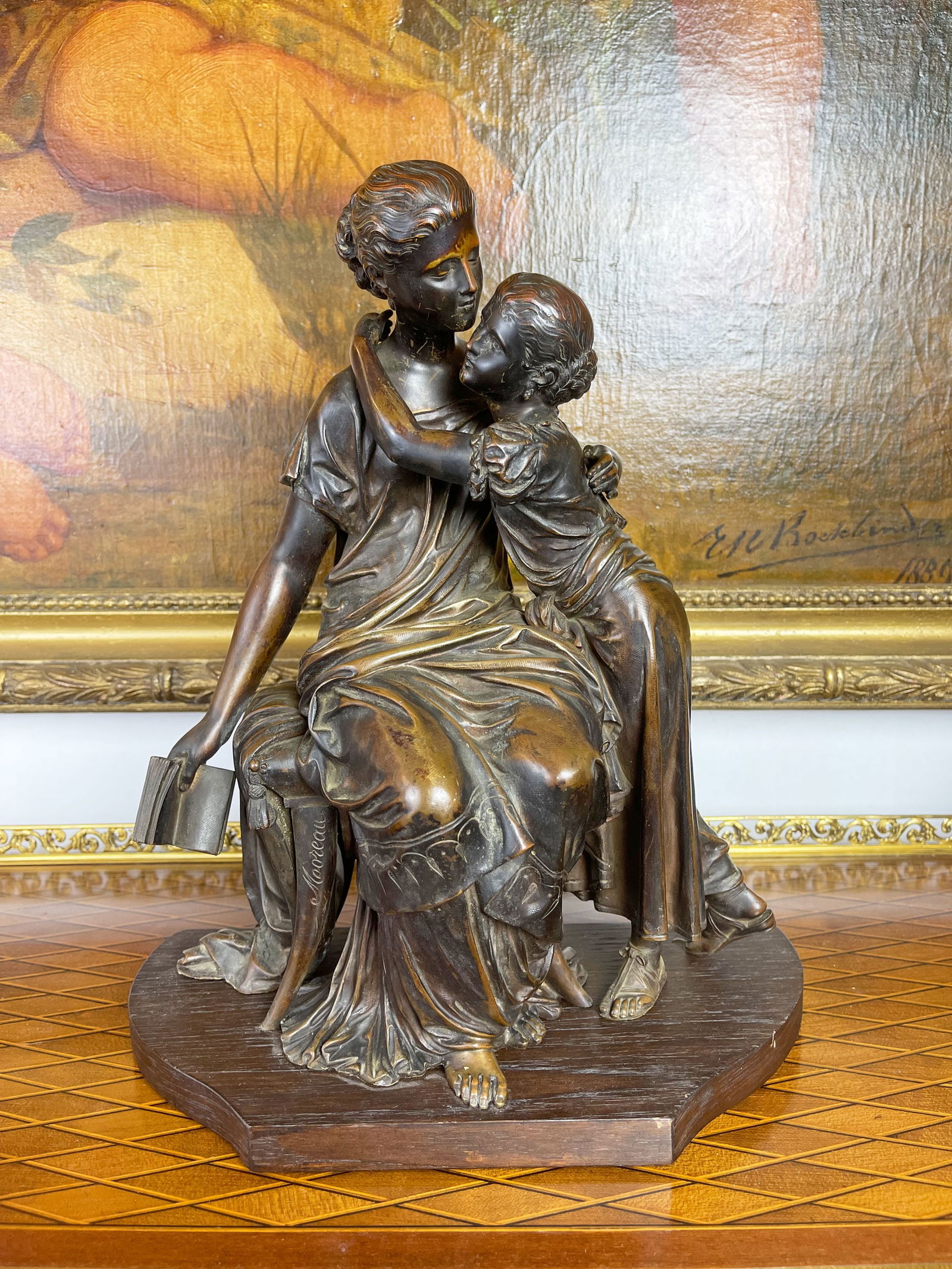 19th C. French Patinated Bronze Group By Moreau (1 of 11)