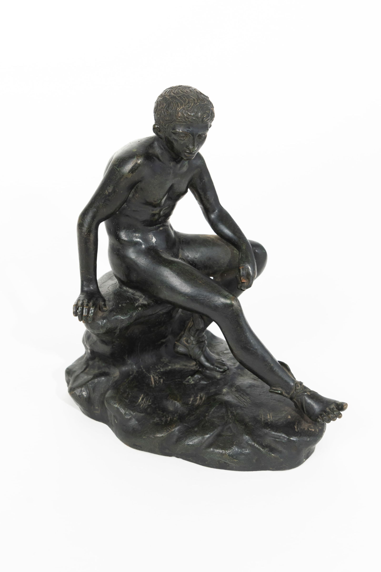 Grand Tour Patinated Bronze Figural Sculpture: Grand Tour Patinated Bronze Figural Sculpture 8-1/2"x7"