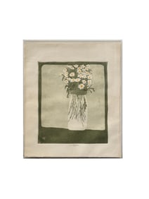 Bouquet Lithograph On Paper Signed & Dated 1917
