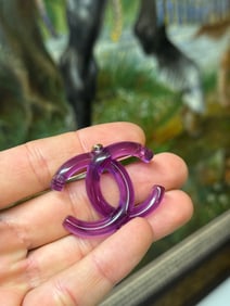 An Authentic 18k Gold Plated Pink Brooch