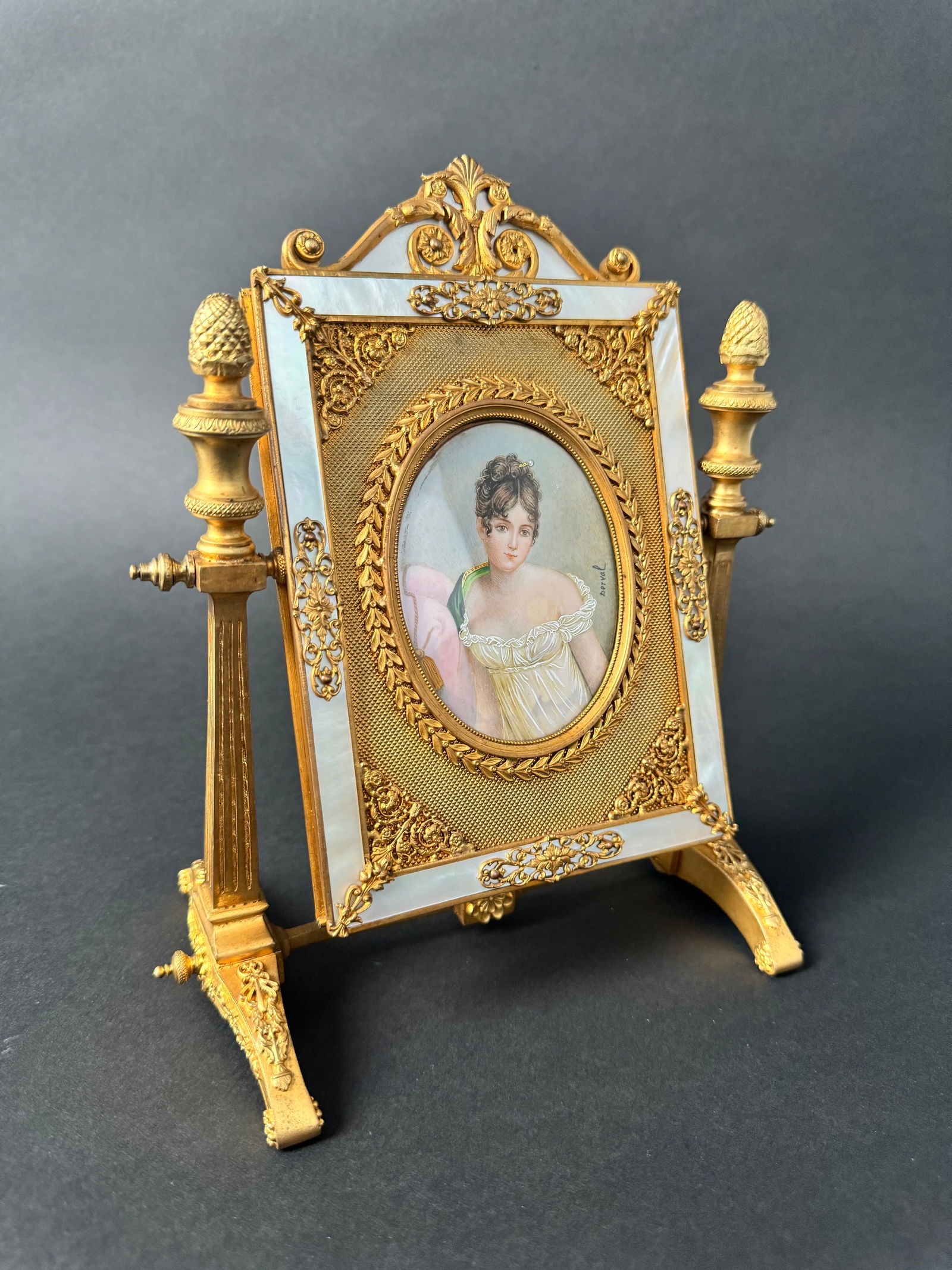 19th Century French Gilt Bronze Table Mirror (1 of 6)