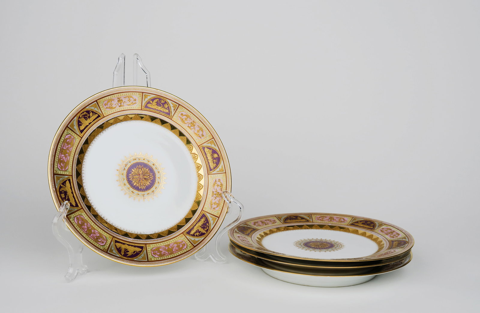 Set of Four 19th Royal Vienna Hand Painted Porcelain Plates (1 of 8)
