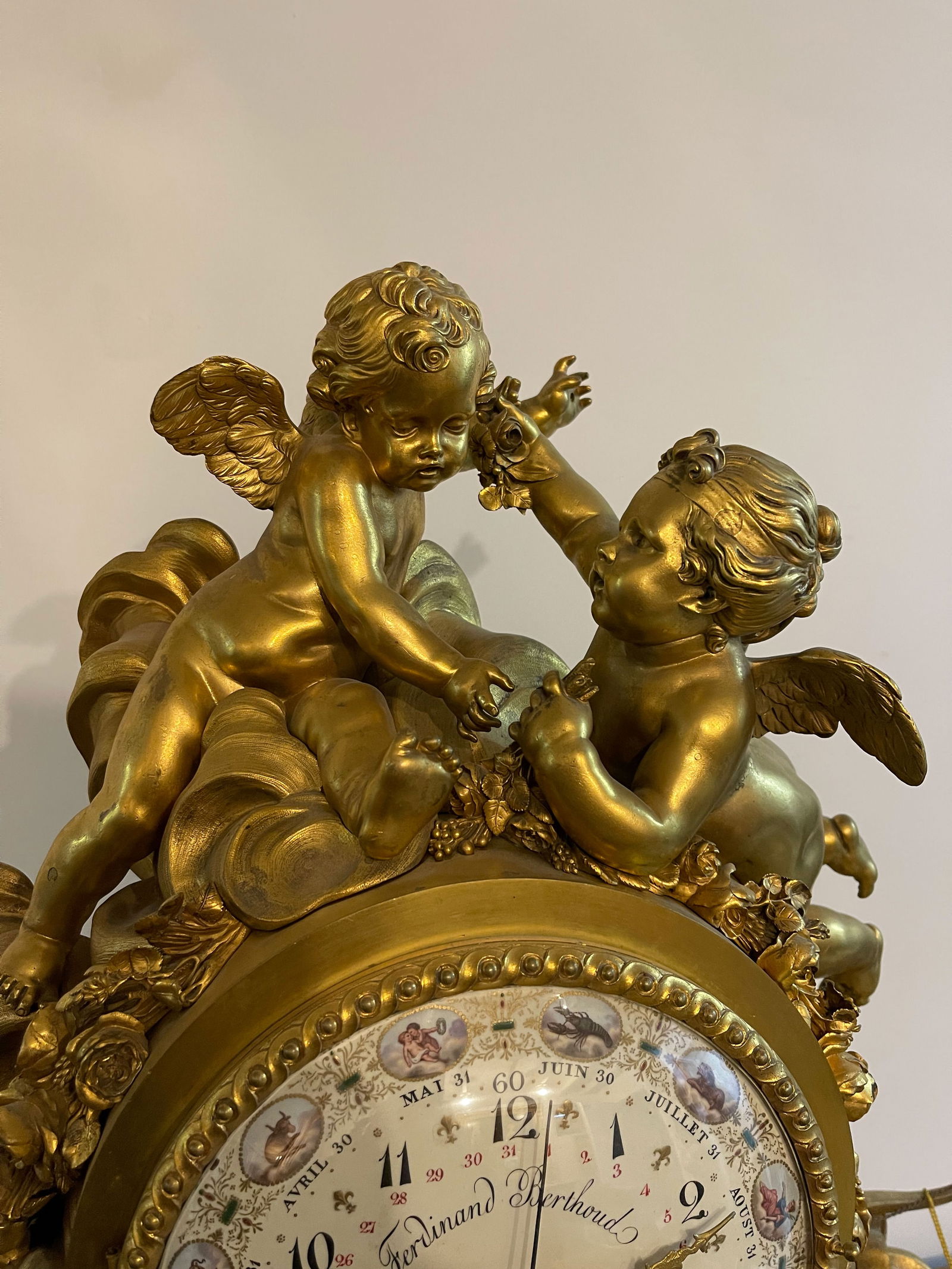 A French Large Gilt Bronze Mantel Clock. By FERDINAND BERTHOUD - 2