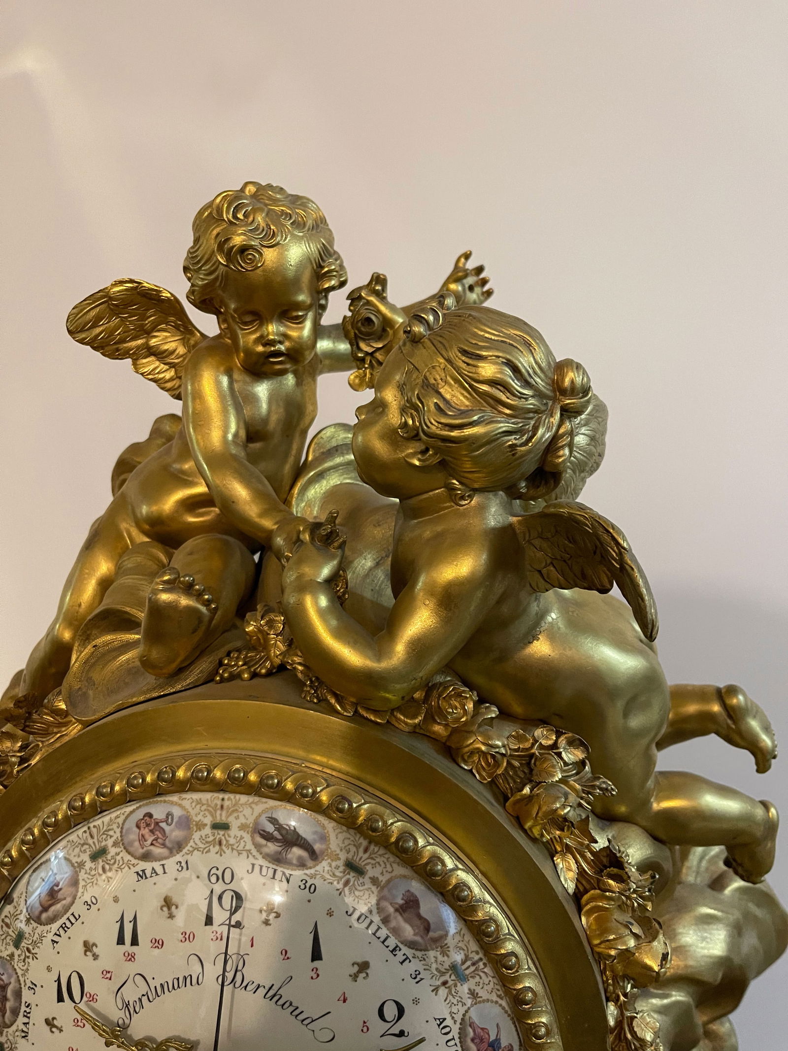 A French Large Gilt Bronze Mantel Clock. By FERDINAND BERTHOUD - 6