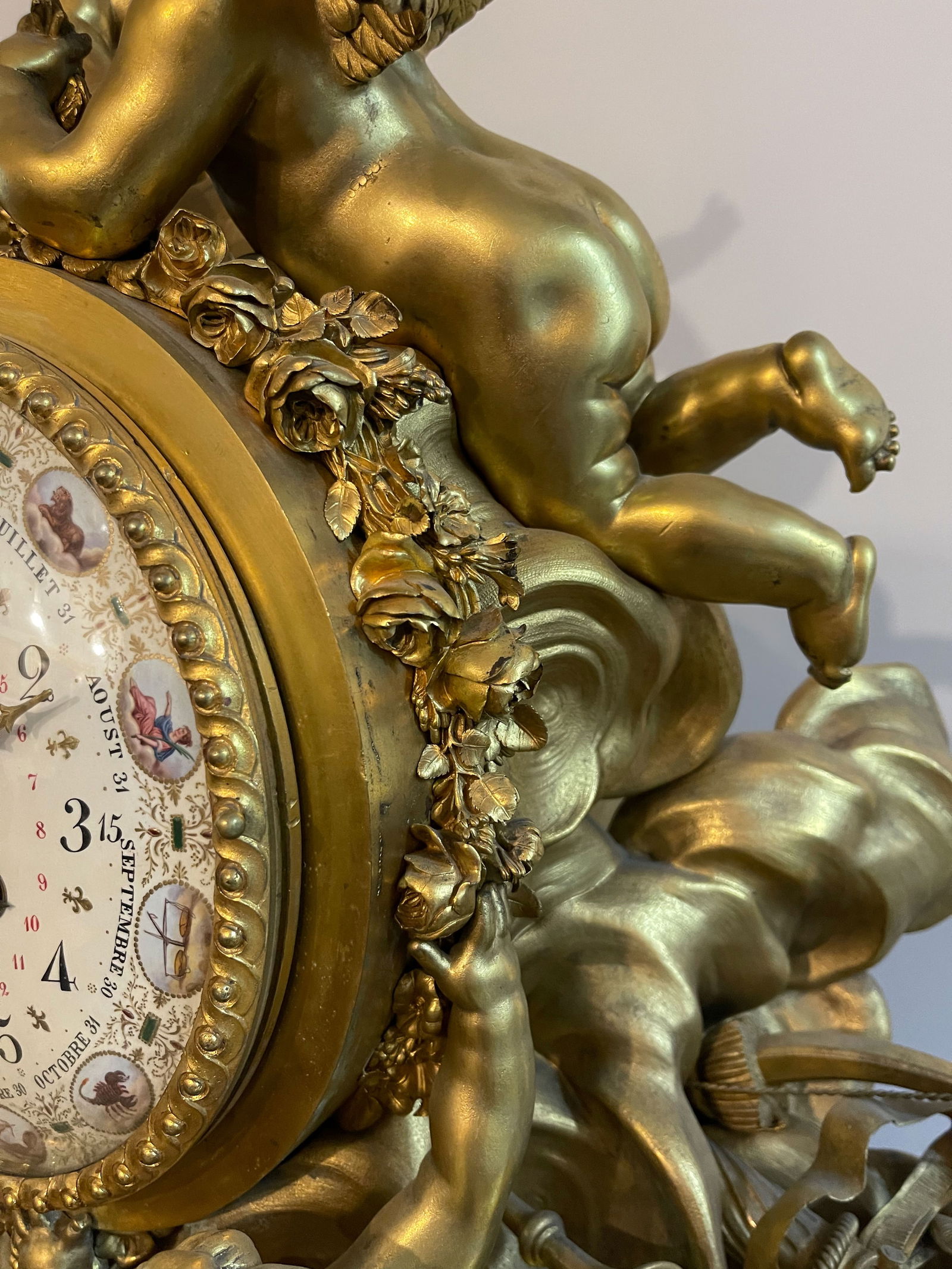 A French Large Gilt Bronze Mantel Clock. By FERDINAND BERTHOUD - 7