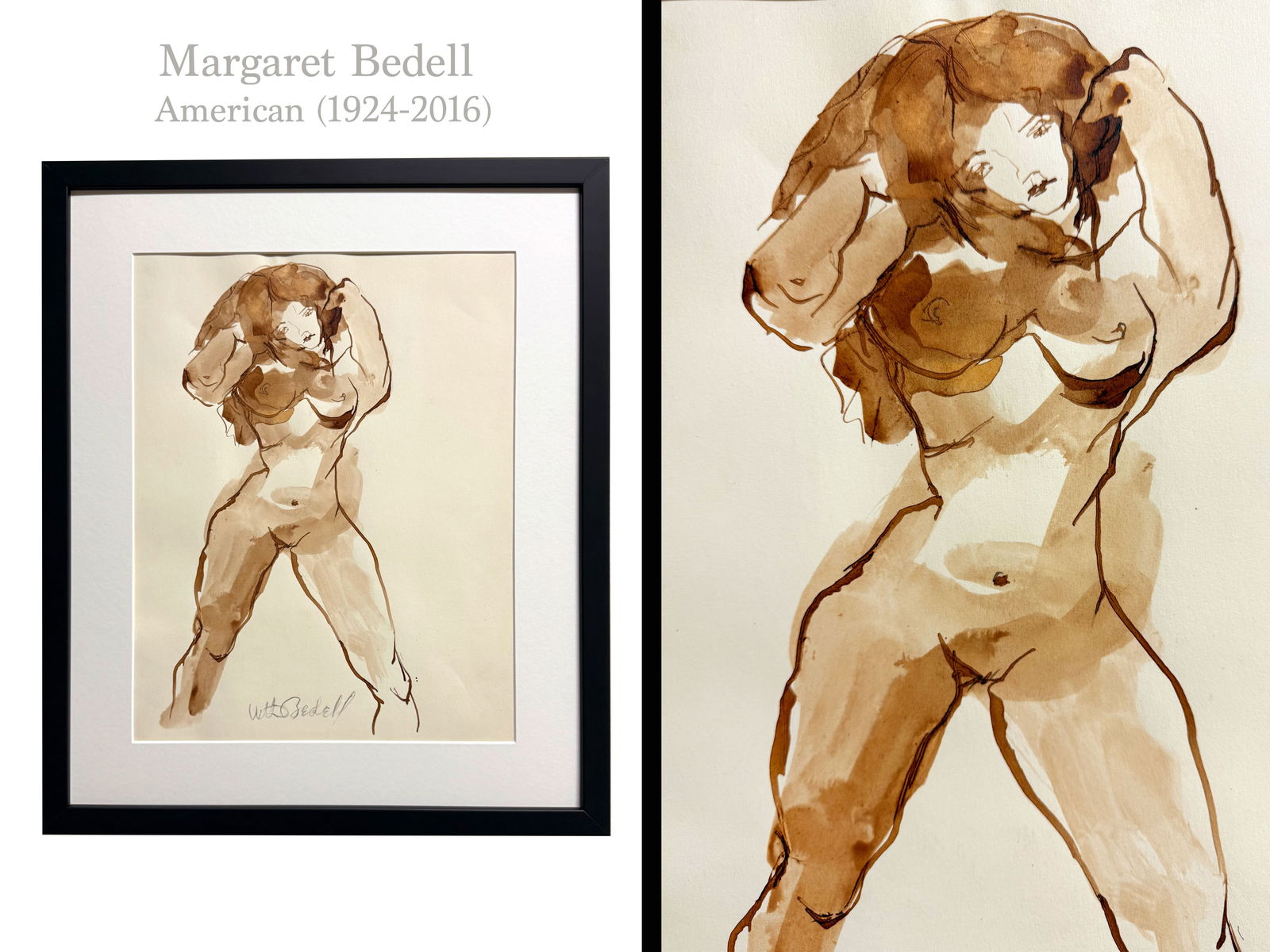 Margaret Bedell (1924-2016): Margaret Bedell (1924-2016). Watercolor. Signed By the artist.Corona Del Mar, Circa 1970. Frame: 19"X16".Margaret Bedell (1924-2016) was both a printmaker and painter in her lifetime. A highly celebra