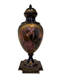 19th Century Enamel Over Silver Decorative Vase