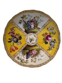 19th Century Hand Painted Meissen Style Porcelain Bowl