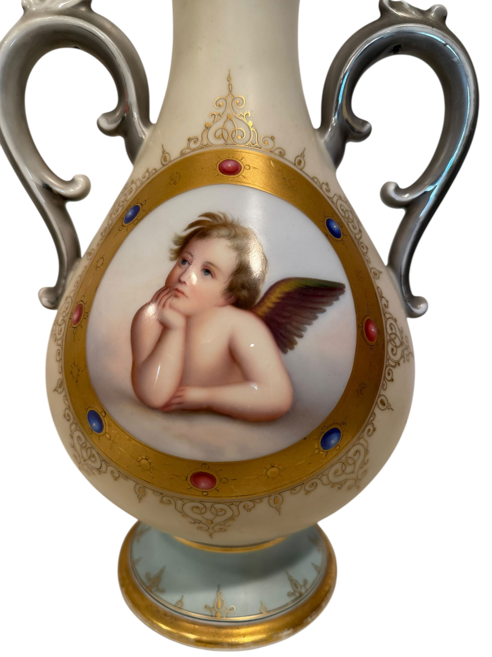 19th Century French Sevres Style Hand Painted Porcelain Vases - 2