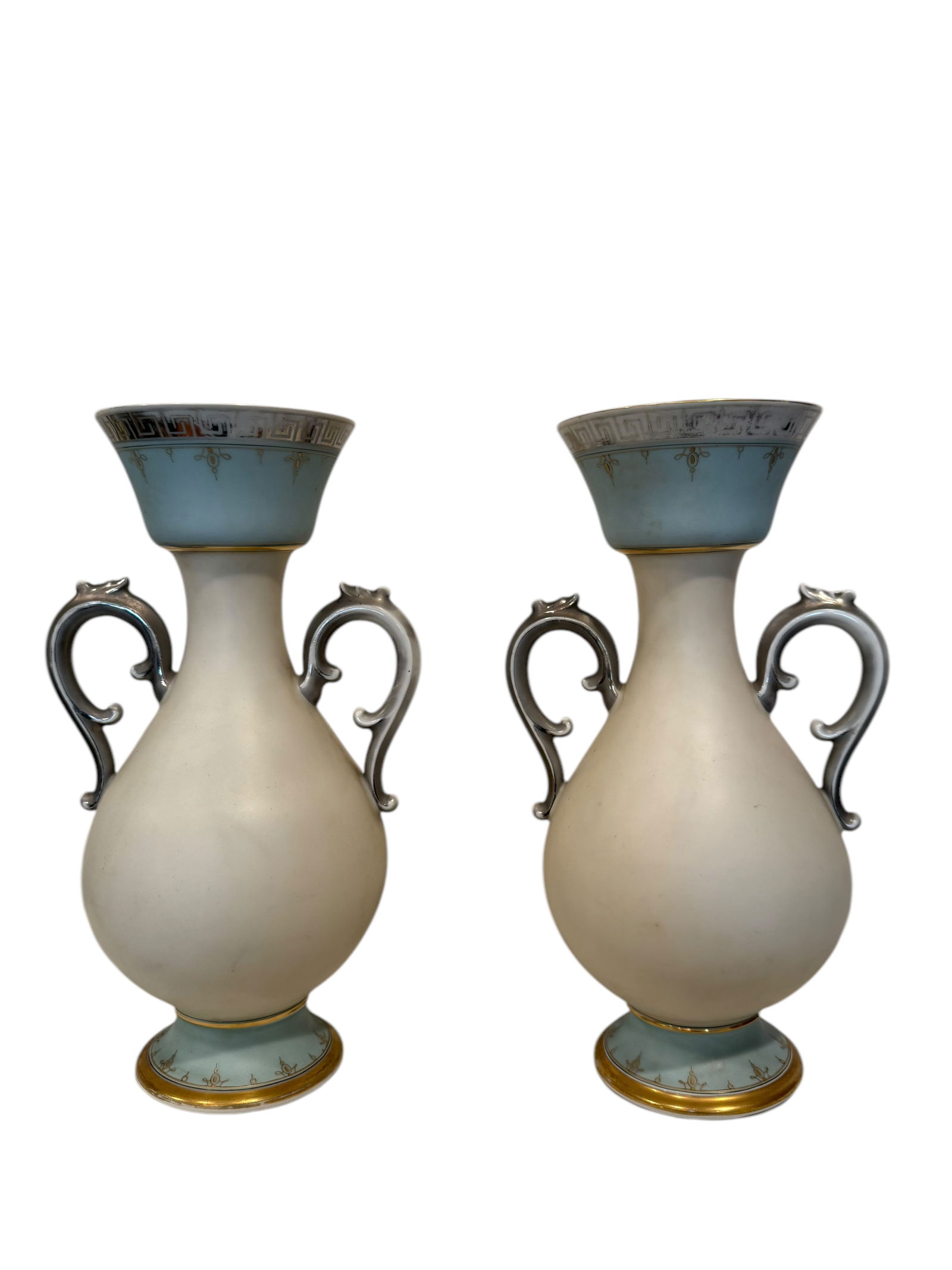 19th Century French Sevres Style Hand Painted Porcelain Vases - 4