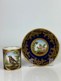 19th Century French Sevres Porcelain Hand Painted Cop & Saucer