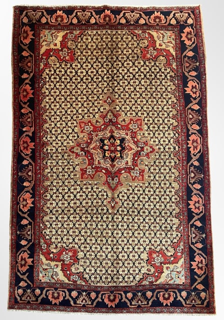 Tabriz Antique 40 Raj Fish Design Hand-Knotted Persian Rug, Made of the Best Sheep Wool and Herbal (1 of 5)