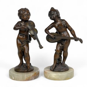 A Pair French of Patented Cherub