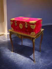 19th Century American E. F. Caldwell & Co Ormolu Mounted Velvet Wooden Box