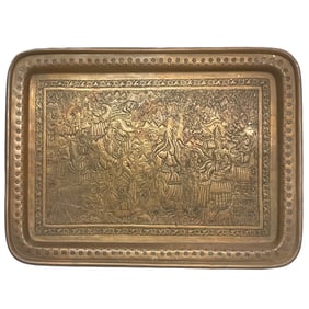 20th Century Persian Handmade Brass Tray