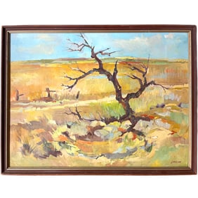 An Oil on Canvas Landscape Painting By J. Jacobson