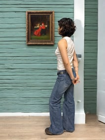 19th Century French Oil on Canvas Painting of a Cardinal’s Tea Time By F. Dupey