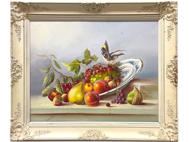 A Palatial Oil on Canvas Still-Life Painting By Mostafa Heydari