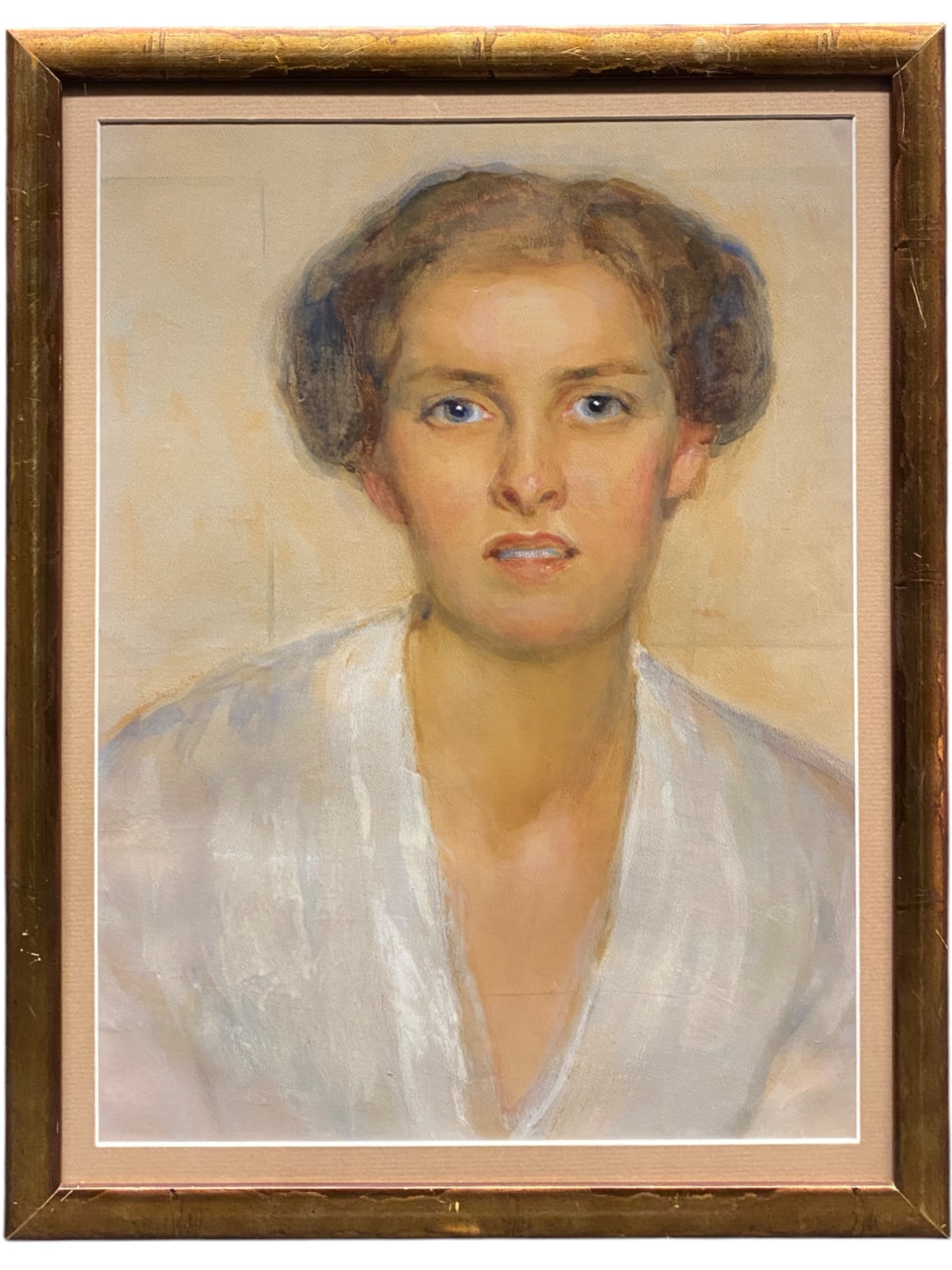 An Art Nouveau Watercolor & Pastel on Paper Painting By Charles Chaplin: An Art Nouveau Watercolor & Pastel on Paper Painting By Charles Chaplin. 21" x 16"