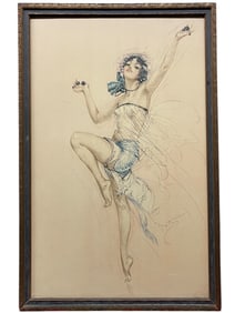 An Art Nouveau Print of a Dancing Woman