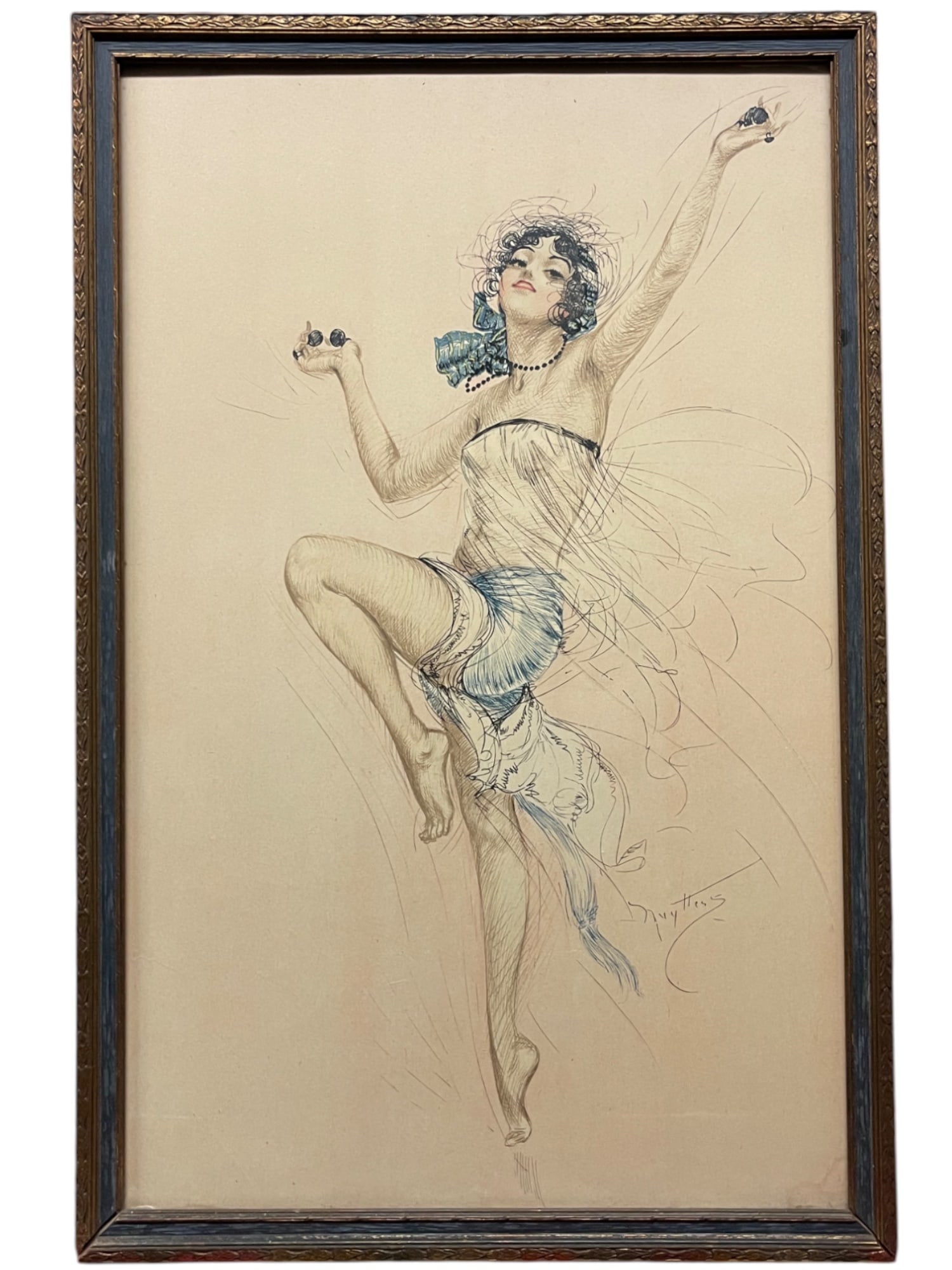 An Art Nouveau Print of a Dancing Woman: An Art Nouveau Print of a Dancing Woman. 20-1/2" x 13-1/2"