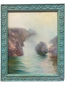 An Oil on Board Painting of Sea