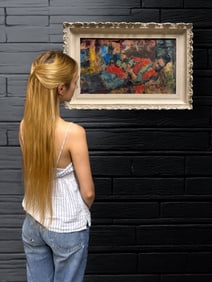 An Impressionist Oil On Canvas Of A Sleeping Beauty