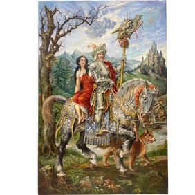 A 20th Century Palatial Fairytale Painting By Gabrielle Debillemont Chardon