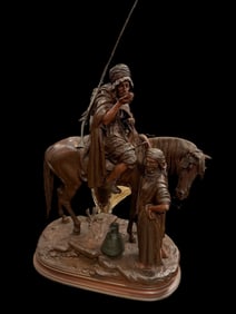 a Multi Color Patinated Bronze Sculpture By Alfred Dubucand