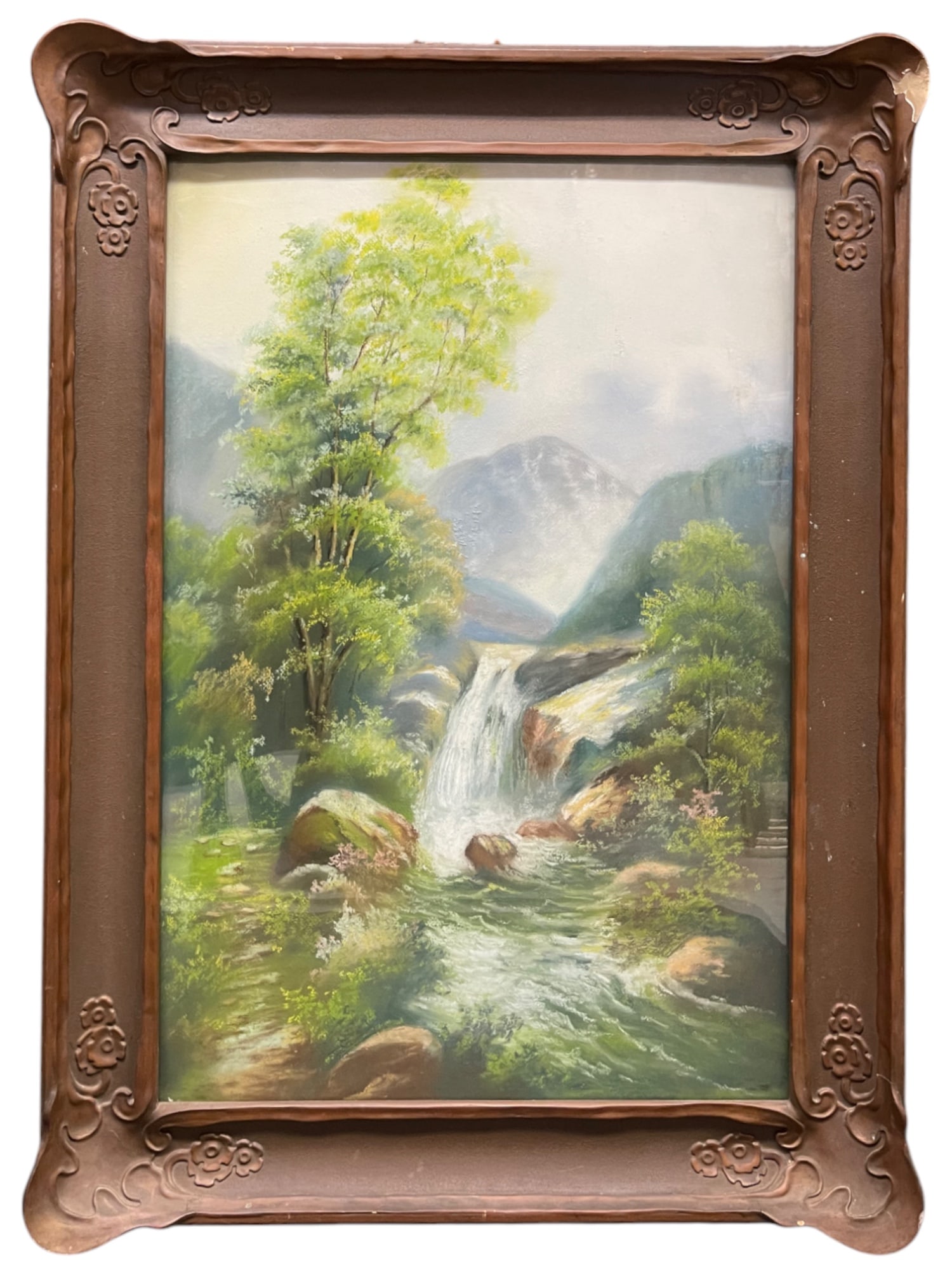 Pastel on Paper Landscape Painting, American, 20th Century (1 of 6)