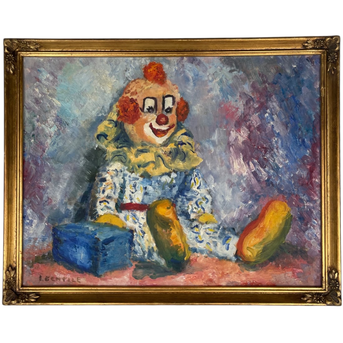 A Canvas Laid On Board Painting of a Clown By Gentile (1 of 10)