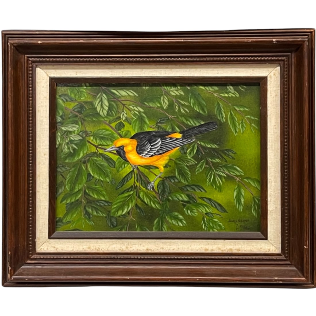 James Hodgson (Canadian Born B.1956): James Hodgson (Canadian Born B.1956). Oil On Canvas of A Bird. Frame:17” x 14”