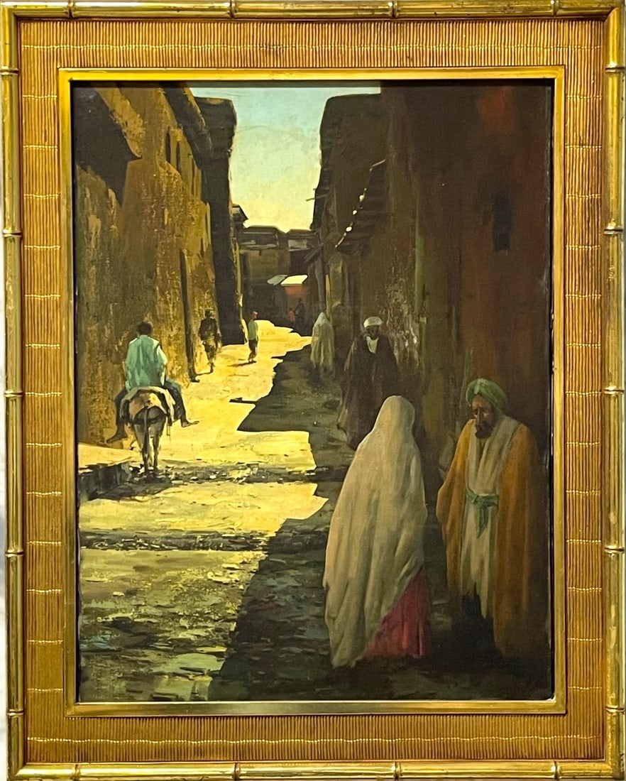 An Iranian Oil on Canvas Painting of Isfahan Street By Andro (1 of 11)