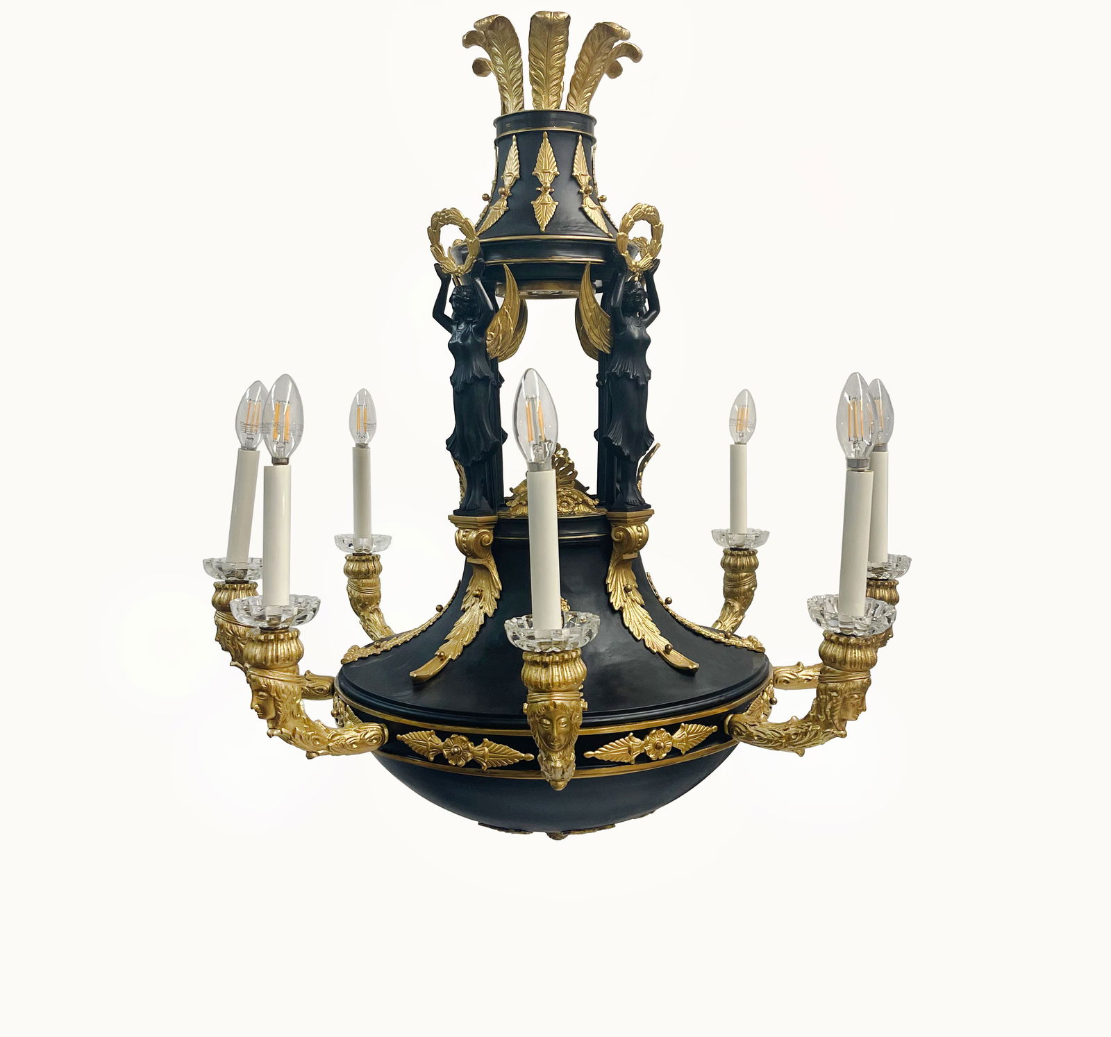 19th Century French Gilt & Patinated Bronze Eight Lights Chandelier (1 of 12)