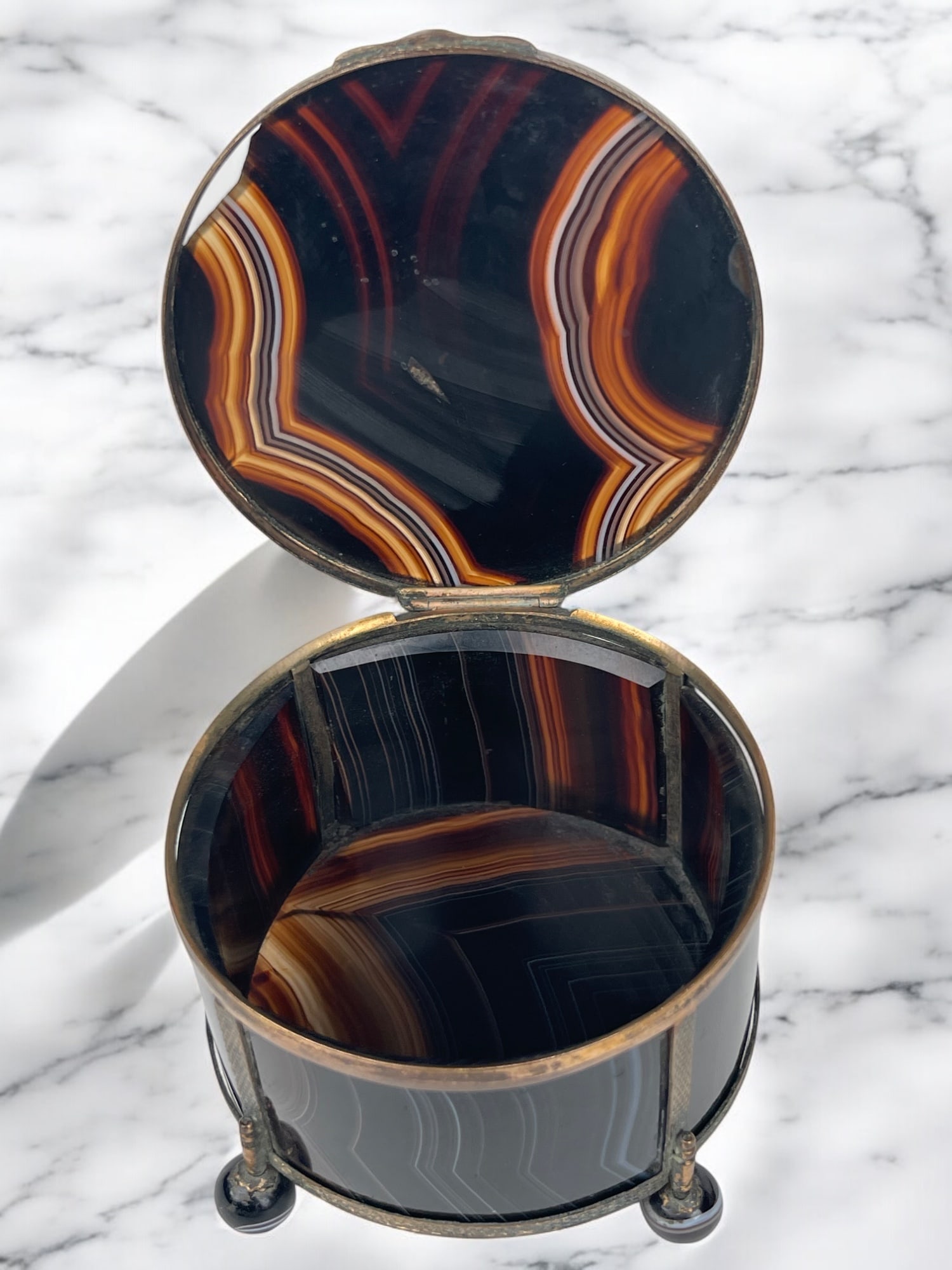 19th Century Ormolu Mounted Agate Jewelry Box - 2