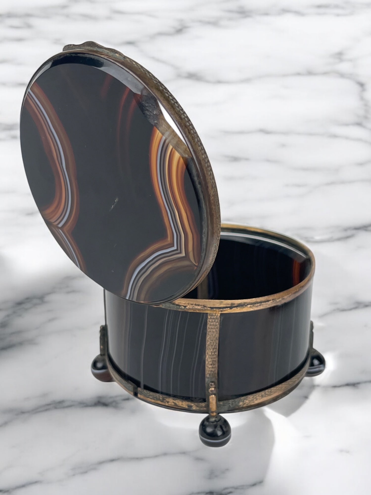 19th Century Ormolu Mounted Agate Jewelry Box - 4