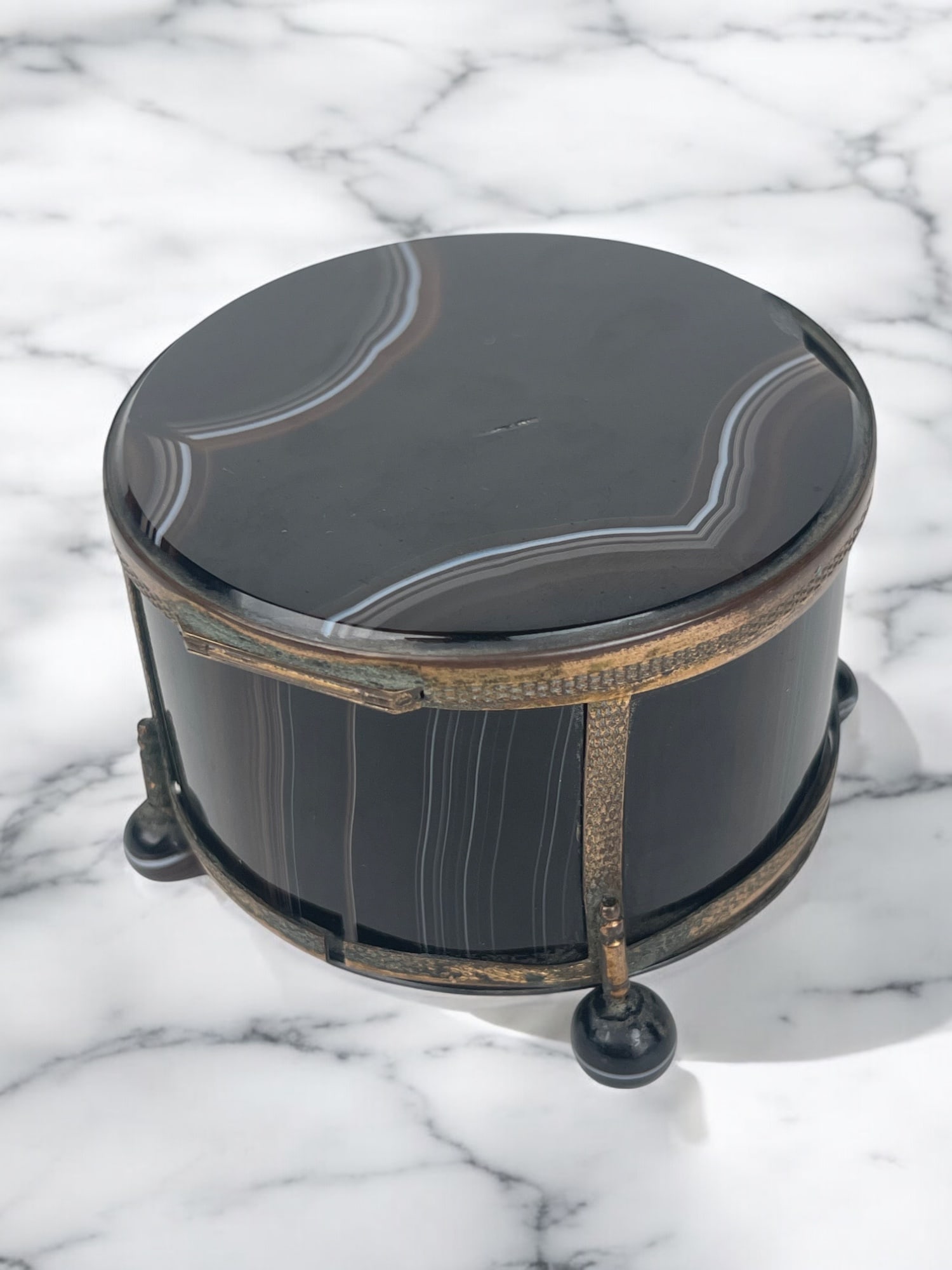 19th Century Ormolu Mounted Agate Jewelry Box - 6