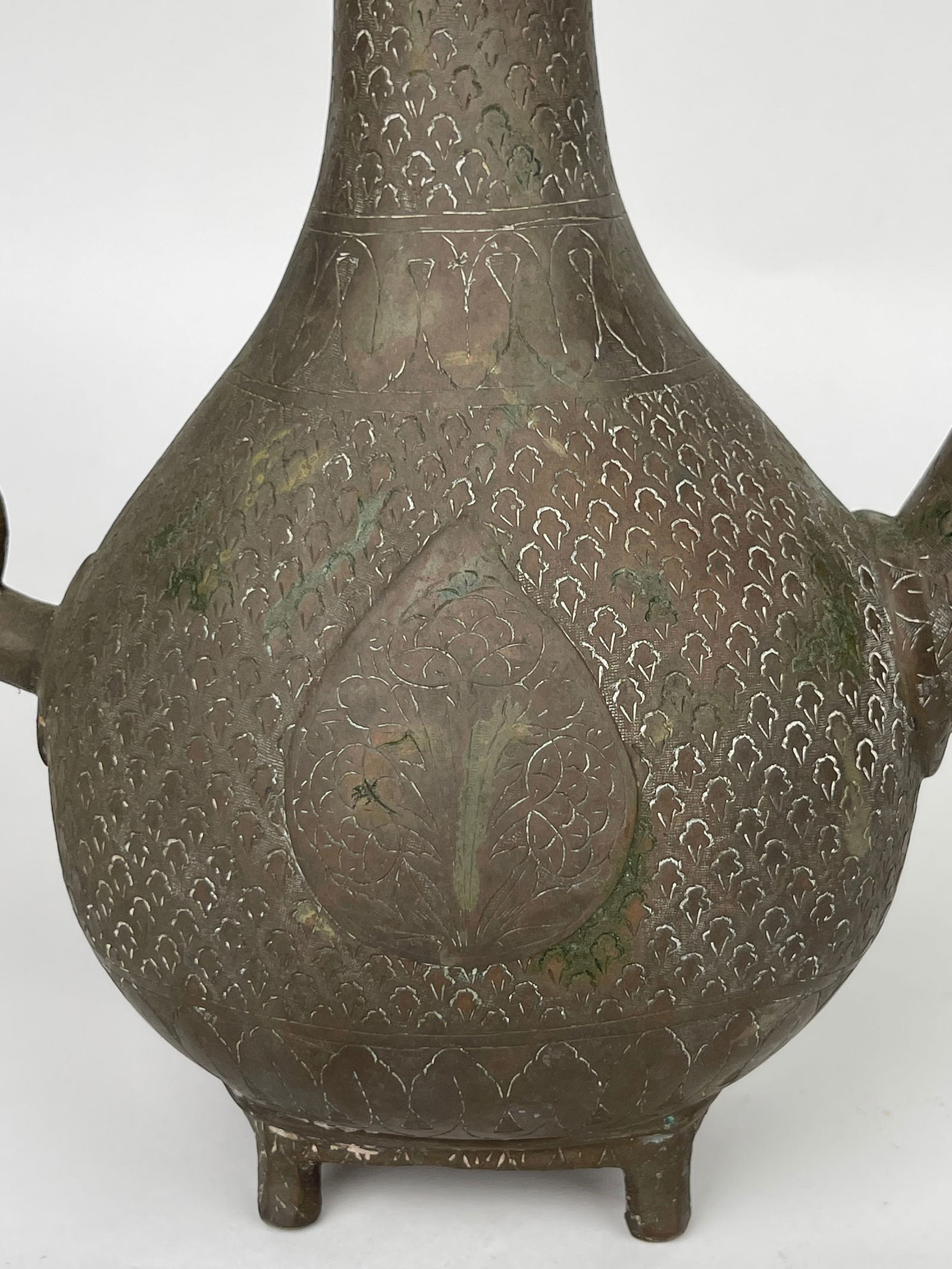 A Persian Hand Engraved Brass Pitcher - 2