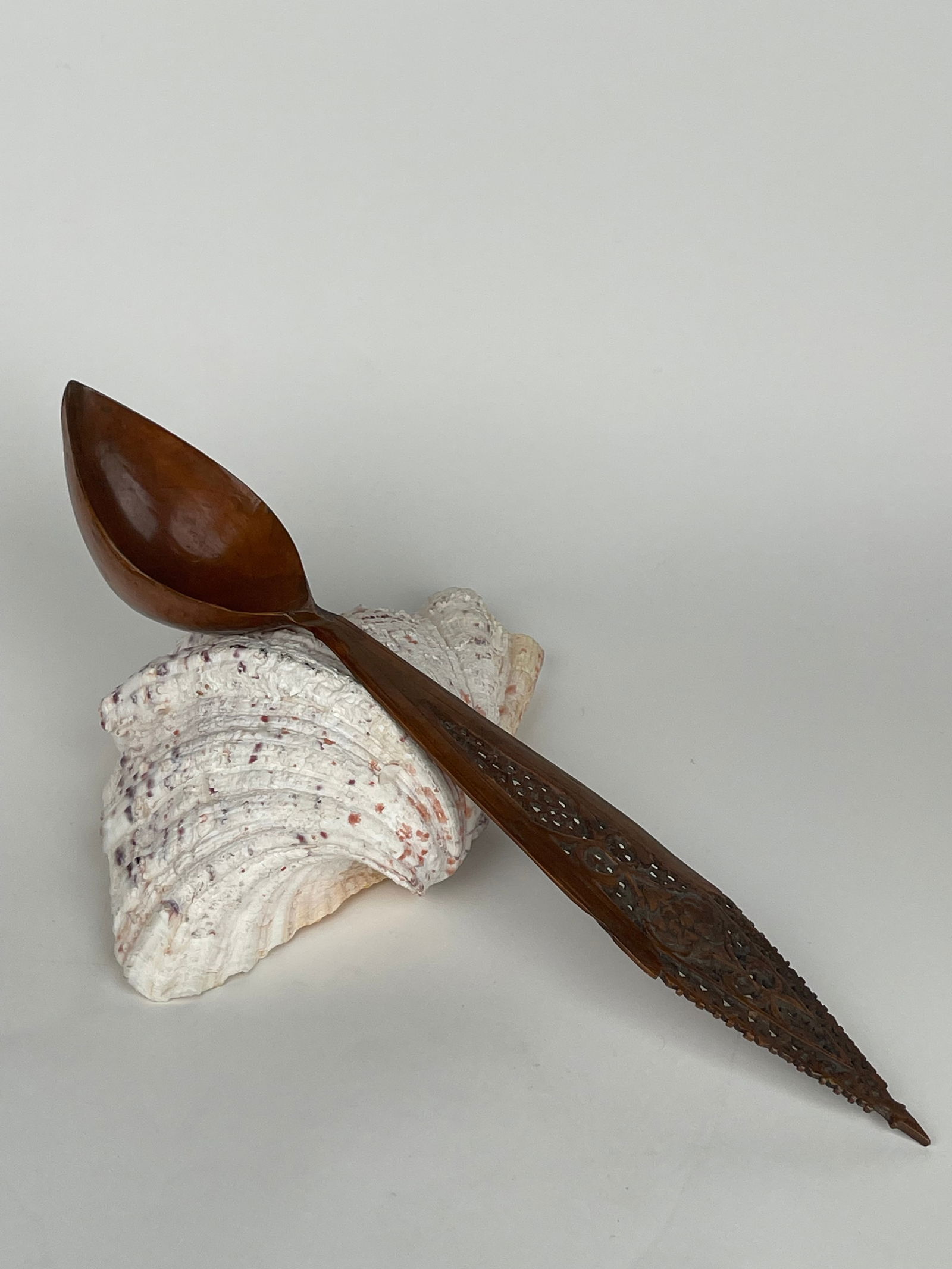 A Persian Qajar Hand Carved Wooden Sherbet Spoon. Iran, Circa 1880 (1 of 6)